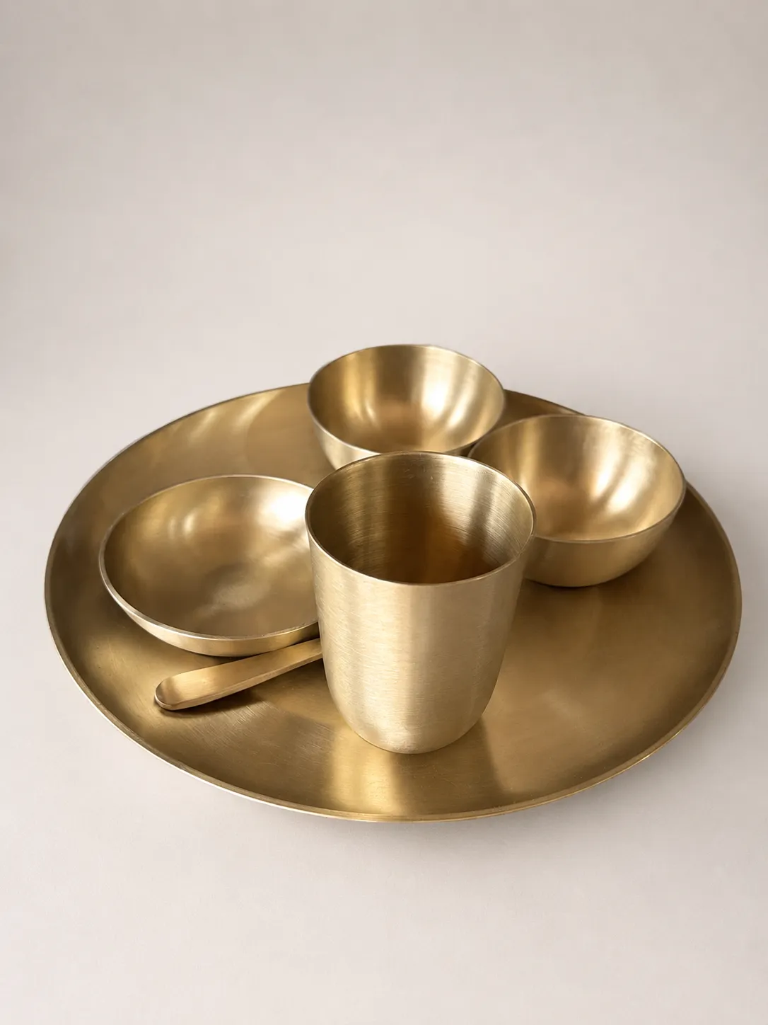 Brass Dinner Set (Matte Finish)