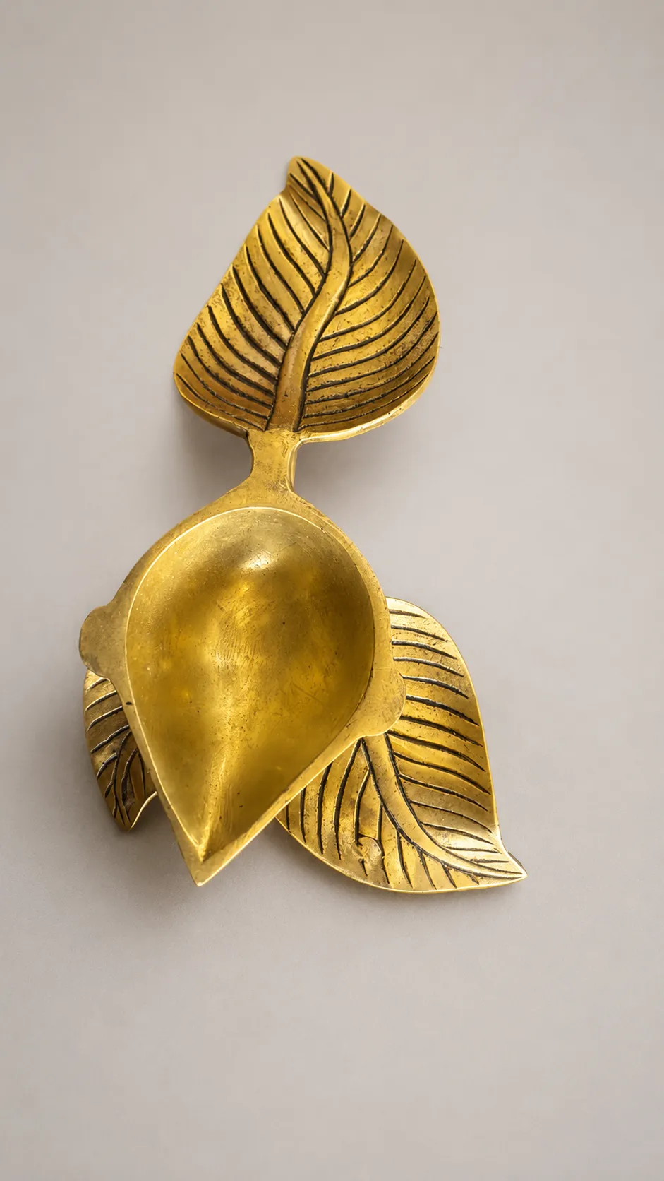 Brass Leaf Diya 