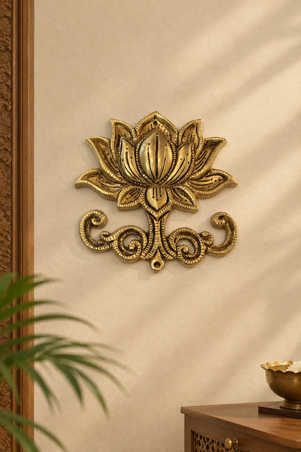 Brass Lotus Wall Hanging