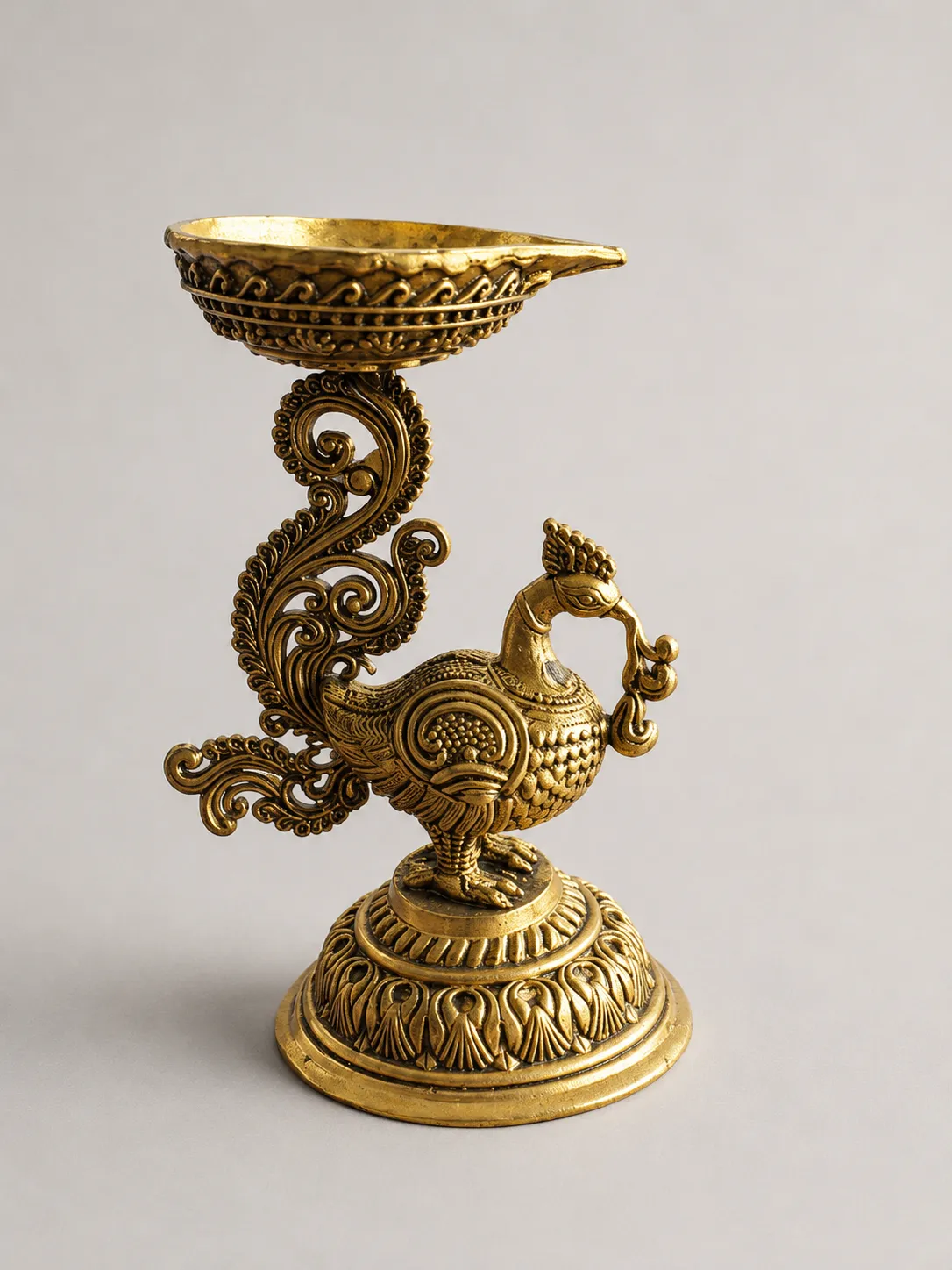 Brass Peacock Diya