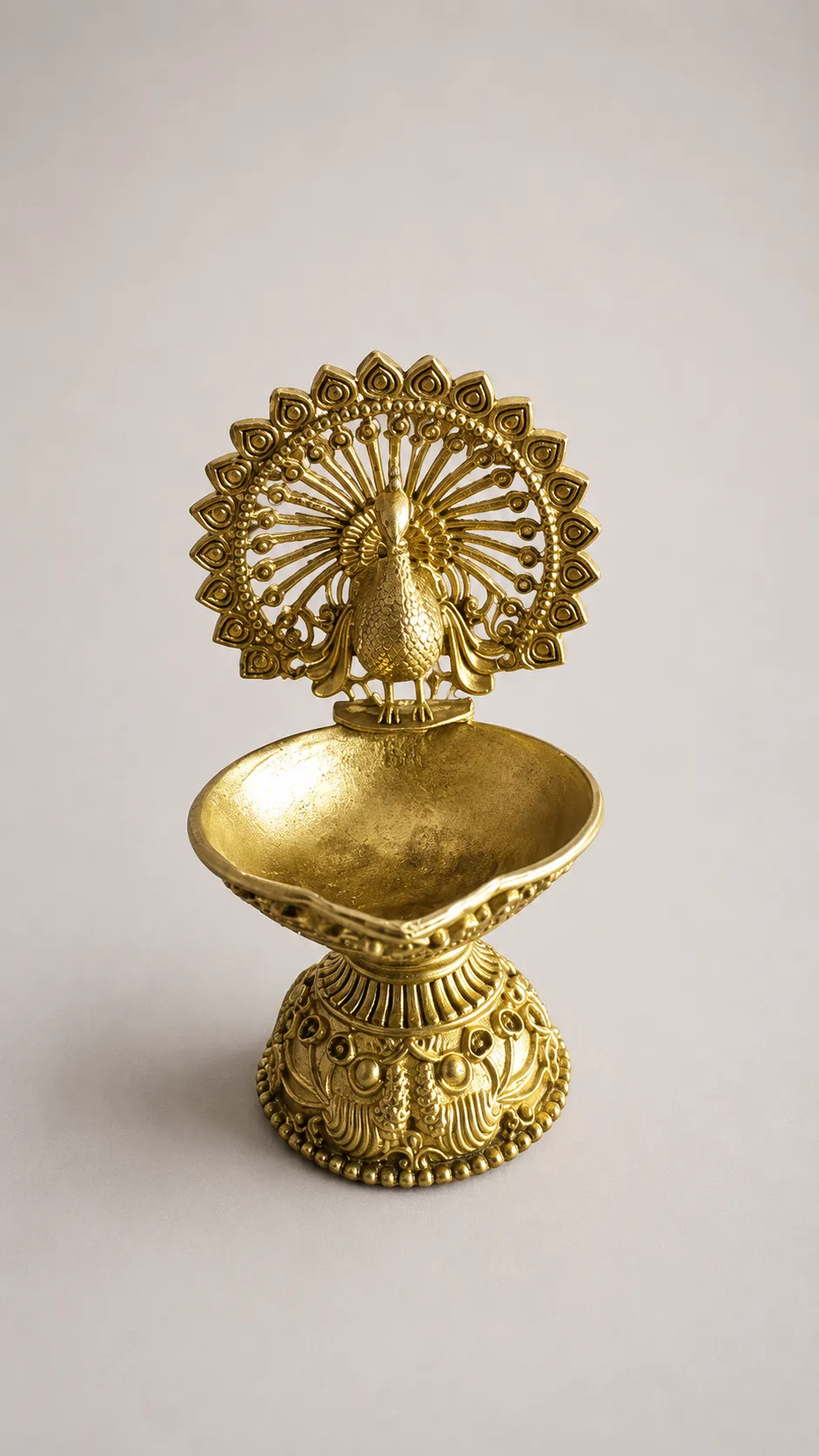 Brass Peacock Diya 