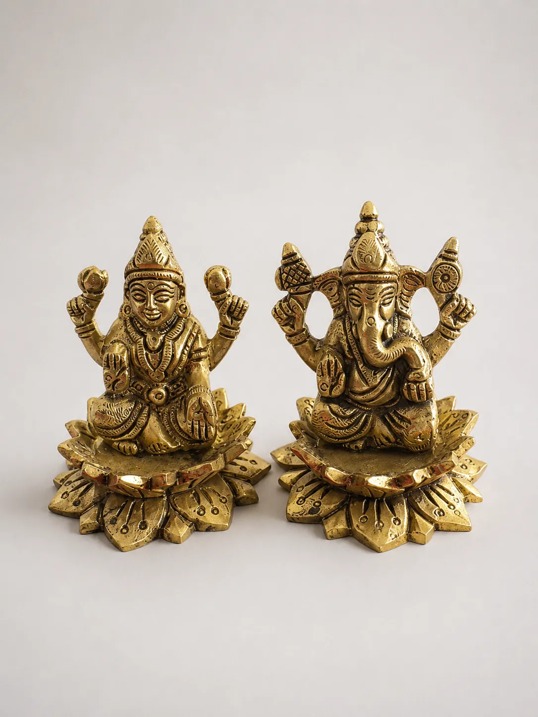 Brass Lakshmi Ganesh Idol