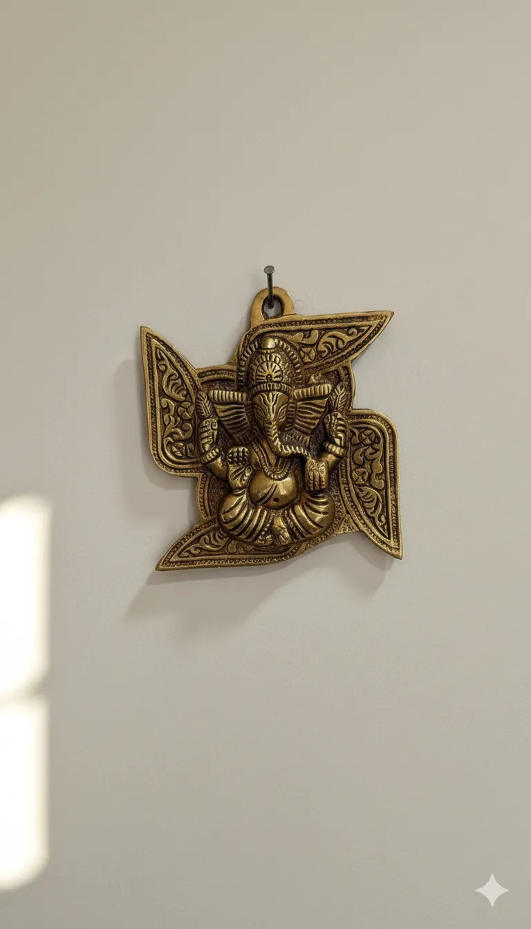     Brass Ganesh Ji on Swastik