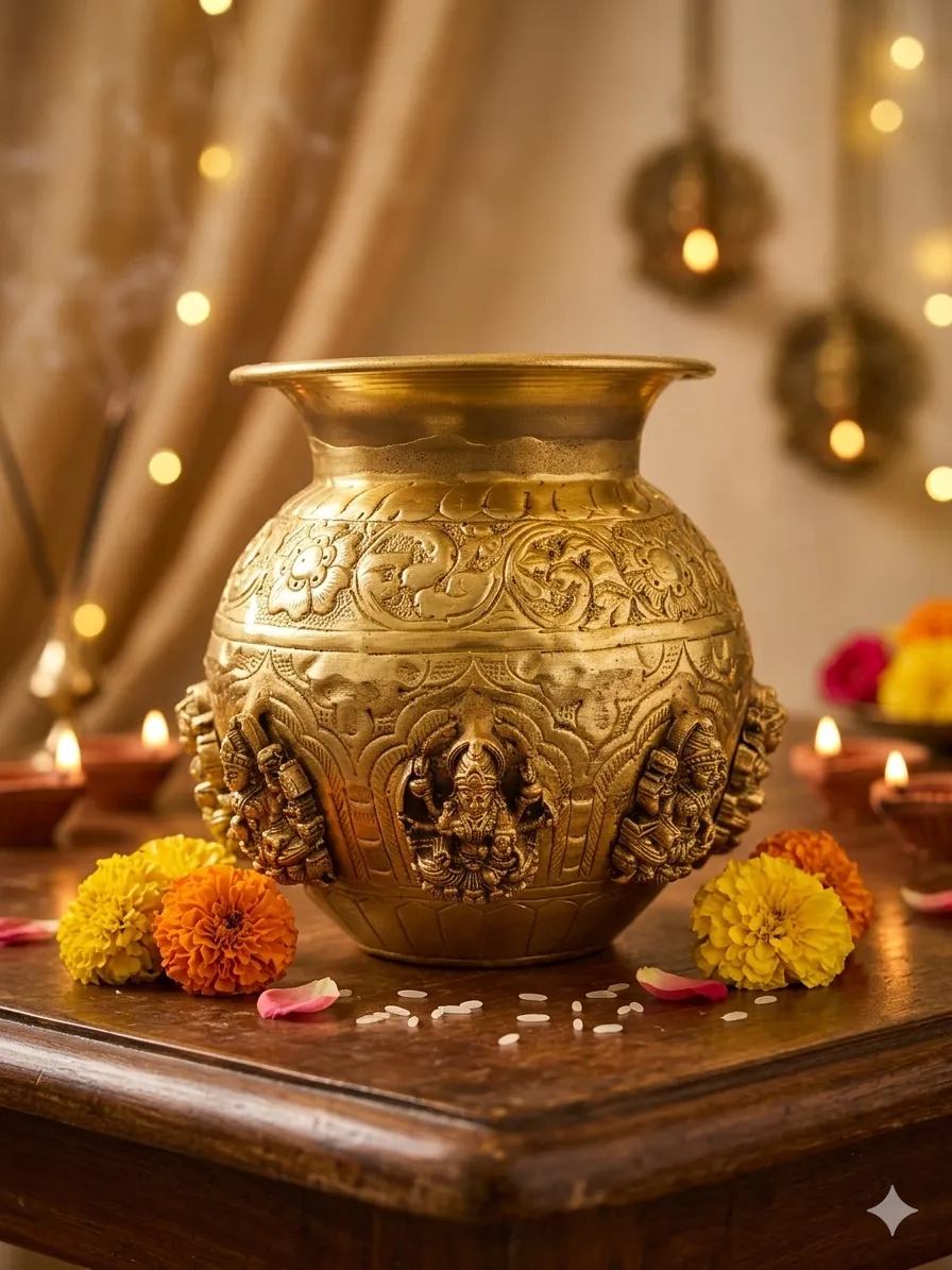 Brass Ashtalakshmi Kalash