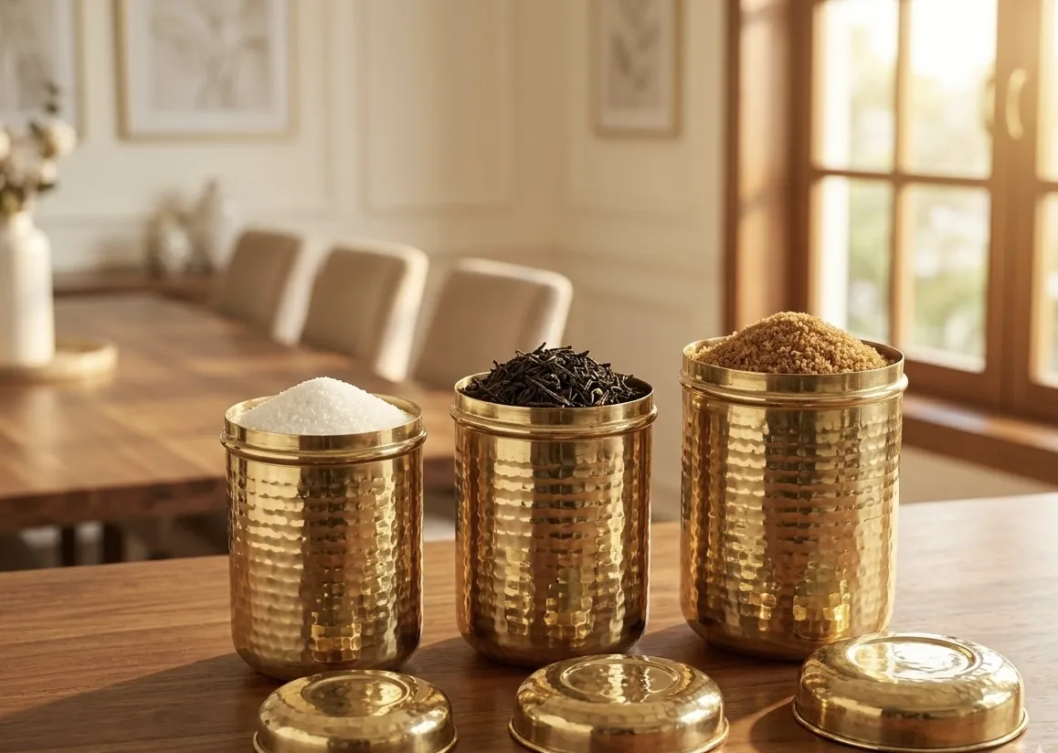 Brass storage jar