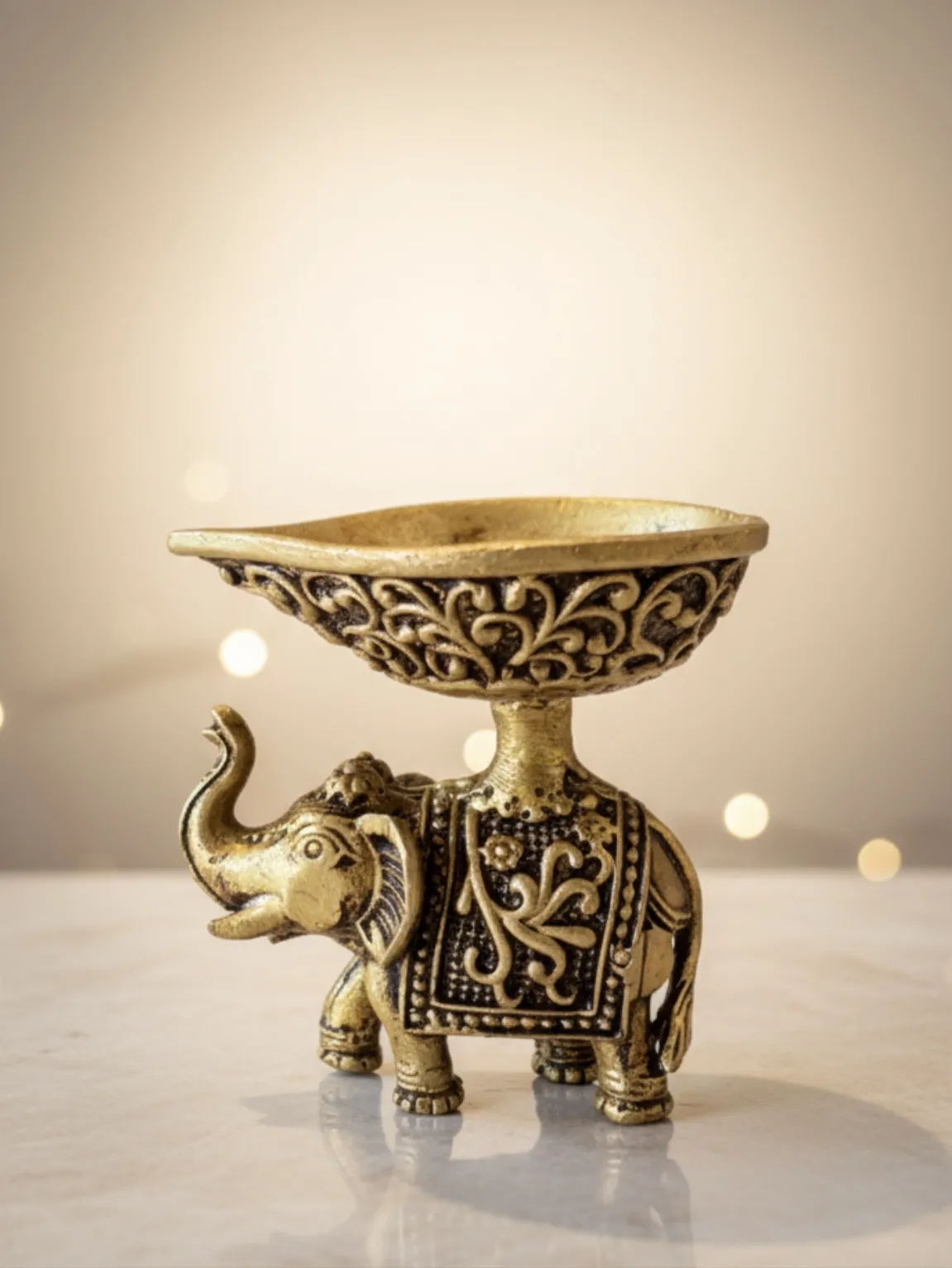 Brass Elephant Diya