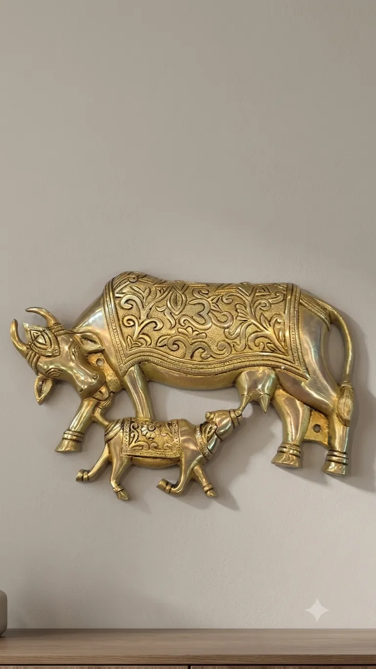 Brass Cow & Calf 