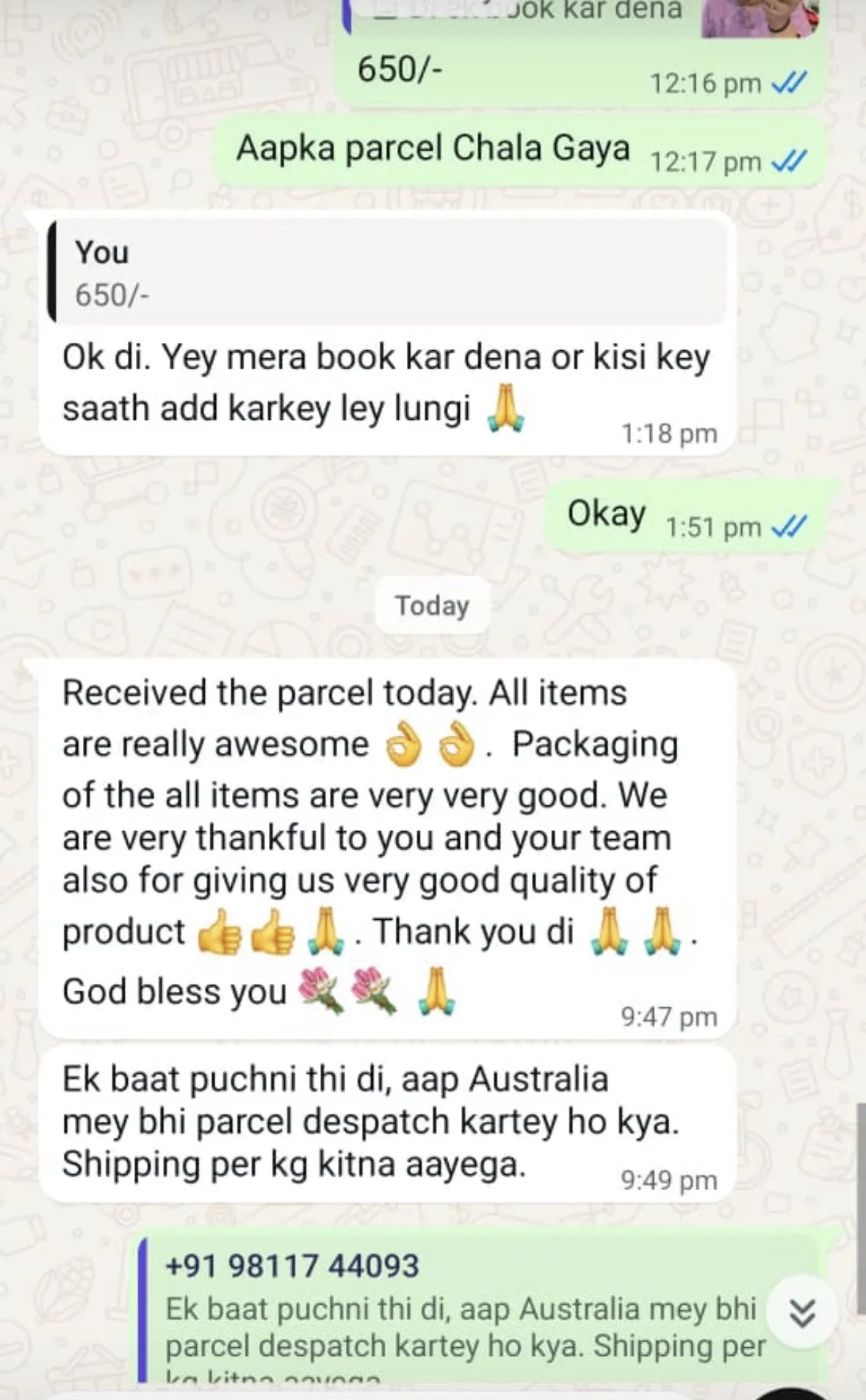 Customer review