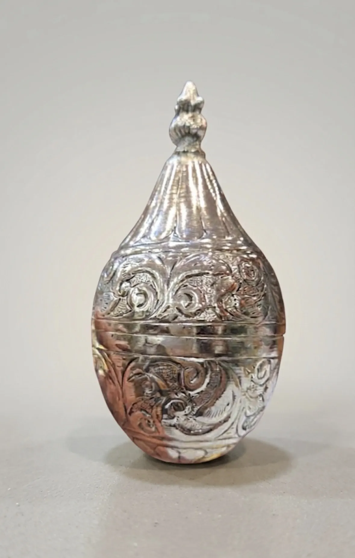Brass Nariyal Cover – German Silver Finish