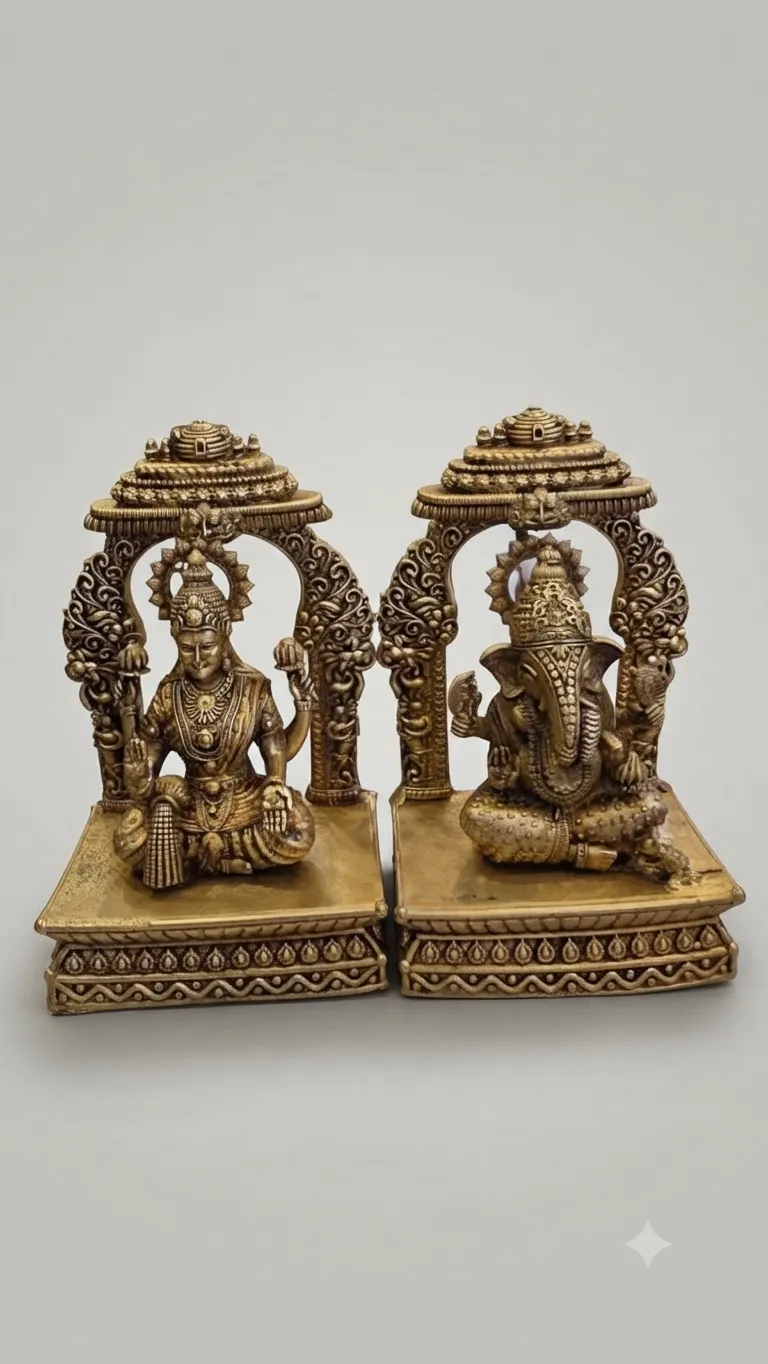 Brass Lakshmi & Ganesh Idol